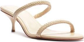 Schutz Taliah Woven Strap Kitten Heel Slide Sandal in Natural Nibs at Nordstrom Rack, Size 10.5