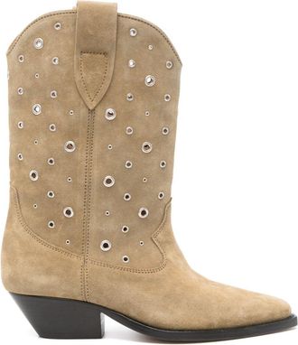 Isabel Marant Duerto 40mm boots - women - Suede - 36 - Green