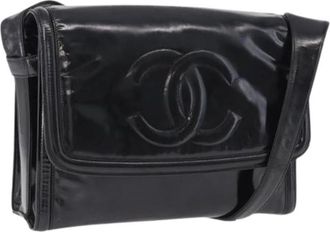 Chanel Pre-owned Vintage Enamel Shoulder Bag - Dames - Vintage Schoudertas - Zwart - ONE Size - Vintage