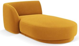 MICADONI Chaise longue de angulo izquierdo de terciopelo amarillo