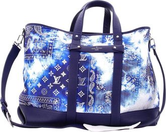 Louis Vuitton Blue Limited Edition Monogram Bandana Leather Journey (Authentic Pre-Loved)