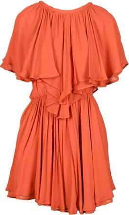 Dondup Chiffon Dress Elastic Waist - Orange