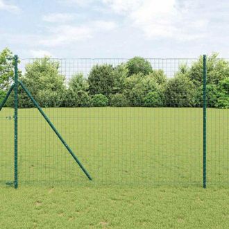 vidaXL Vidaxl - Poste De Cerca 26 Pcs Verde 3.2 X 3.2 X 200 Cm Acero