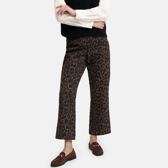 La Redoute Collections Bootcut broek van jacquard met luipaardprint