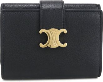 Celine Black Leather Wallet (Tri-Fold) (Pre-Owned)
