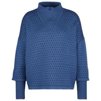 Stoic Heavy MerinoKnit MMXX.Norbotten Half Zip Merinopullover f&uuml;r Damen | blau