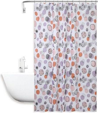 Trade Shop Trade Shop - Cortina De Ducha Impermeable Para Ba&ntilde;era 12 Ganchos Con Esferas Abstractas 180x200cm 87090