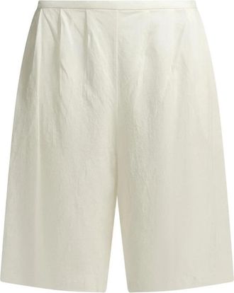 Khaite Gekreukte wijde cropped broek - Dames - Korte Broeken - Wit - M - Korte Broeken