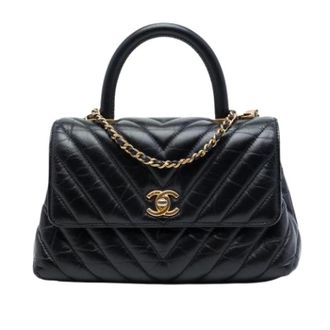 Chanel Pre-owned Vintage Quilted Satchel - Dames - Pre-owned - Zwart - Maat: ONE Size Leer