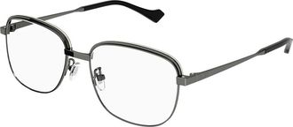 Gucci Zonnebril - Heren - Brillen - Grijs - 55 MM - Accessoires