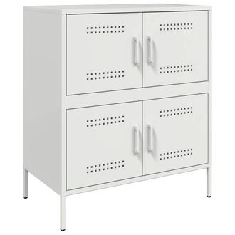Berkfield Home Sideboard White 68x39x79 cm Steel | Size: 68 x 39 x 79 cm