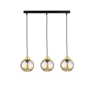 Netlighting Ambre Bar Pendant Ceiling Light Gold 60cm 3x E27