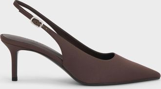 Charles & Keith Kaia Satin Slingback Pumps