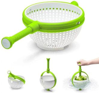 OEM Deshidratador De Verduras - Tamiz Rotativo Con Mango Bomba - Para Escurrir Pastas Y Enjuagar Verduras - 39,5 X 21,5 X 11,5 Cm - 1 Unidad