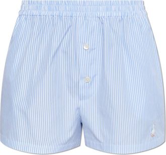 Moschino Lingerie-stijl shorts - Dames - Bermuda - Blauw - S - Katoen - Korte Broeken