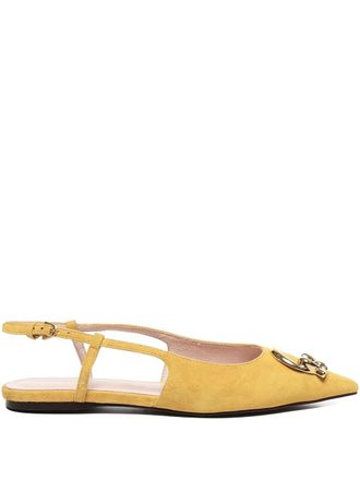 Coccinelle C-me slingback flats - women - Leather/Leather/Leather - 39 - Yellow