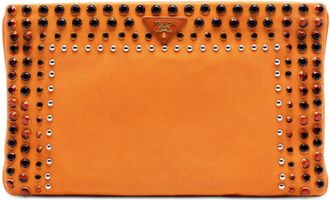 Prada Pre-owned Prada Canvas Canapa Bijoux Clutch Ladies T0H8P8GPX5MWS836