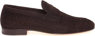 Santoni Carlo Penny Loafer - Heren - Loafers - Bruin - 40 EU - Leer - Schoenen