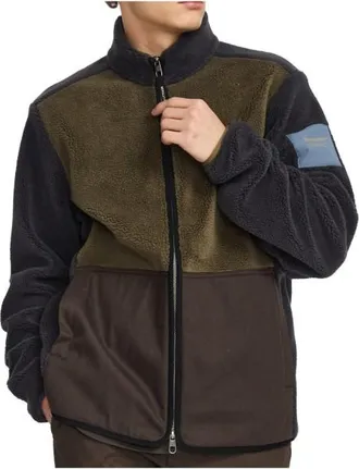 Revolution Blocked Teddy Jacket Fleecejacke f&uuml;r Herren | schwarz
