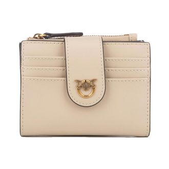 Pinko Wallets & Cardholders, female, Beige, Size: ONE SIZE Small Smooth Leather Wallet with Logo