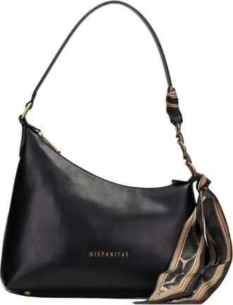 Hispanitas Tassen, Dames, Zwart, ONE Size, Leer, Bi 264935 Bolso