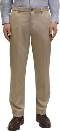 Brooks Brothers Broeken, Heren, Beige, W34, Katoen, Slim Fit Advantage Stretch Chino