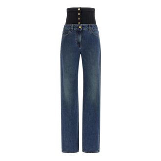 Elisabetta Franchi Dames, Jeans, Blauw, Maat: W28 Katoen