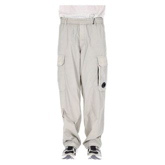 C.P. Company Straight Trousers, male, Gray, Size: L Flatt Nylon Cargo Pants