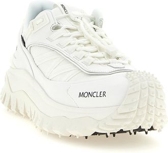 Moncler Mens White Leather Athletic Sneakers