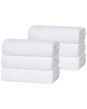 Superior Set Of 6 Playa Zero Twist Cotton Solid Waffle Textured Hand Towels
