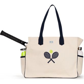 Ame & Lulu Tennis Love All Court Bag in Classic Racquets at Nordstrom, Size Large