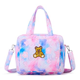 Generic Cute Small Diaper Bag for Mom - Little Bear Cute Pattern Portable Baby Nappy Bag with Adjustable Strap, Multi-Pockets for Travel, Stroller, Weekender 