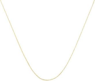 House of Brilliance 10K Gold 1/2 mm Slender & Dainty Fine Rope Chain Necklace in Yellow at Nordstrom, Size 16