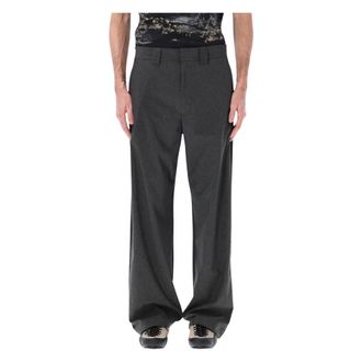 Roa Wide Trousers, male, Black, Size: M Numb Pinstriped Packable Pants