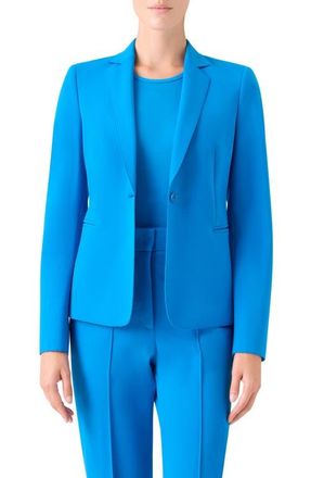 Akris One-Button Jersey Blazer in Cobalt Blue at Nordstrom, Size 10