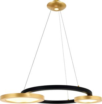 CWI Lighting Deux Lunes LED Chandelier With Sun Gold & Black Finish Lumens 1092