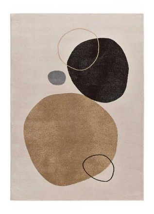 Atticgo Alfombra moderna beige/negro 160x230 cm