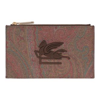 Etro Etro, Clutches, female, Multicolor, Size: ONE SIZE Logo Print Flat Pouch