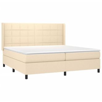 vidaXL Vidaxl - Cama Box Spring Colch&oacute;n Y Luces Led Tela Crema 200x200 Cm