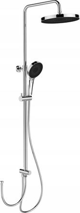 WENKO Invena Ducha Elegante Cromo Y Negro 26 Cm