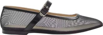 Le Monde Beryl Mesh Mary Jane Ballerina - Dames - Ballerinas - Zwart - 41 EU - Leer - Schoenen