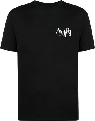 Amiri Staggered Logo T-shirt Zwart - Heren - T-shirts - Zwart - 2XL - Katoen - Tops