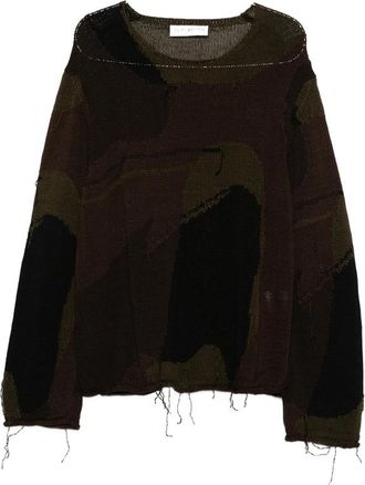 Our Legacy Rigid Popover Camouflage Knitted Sweater
