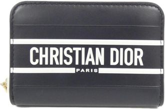 Dior Blue Leather Coin Purse/Coin Case (Pre-Owned)