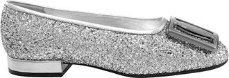 Ferragamo Salvatore Ferragamo Ladies Grey Chunky Buckle Ballet Flat, Brand Size 5.5 ( US Size 5.5 )