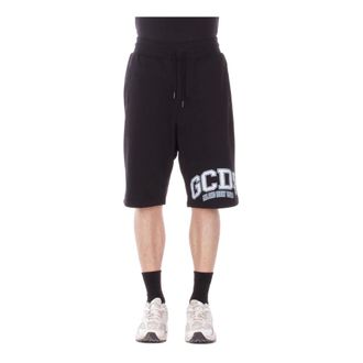 GCDS Training Shorts, male, Black, Size: S Logo Front Shorts