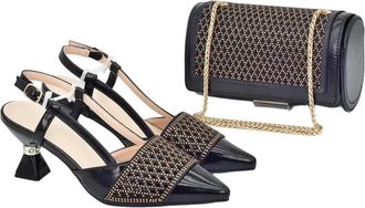 Generic Women Shoes And Matching Bags Sets Decorated With Rhinestone Party Shoes And Bag Match For Women