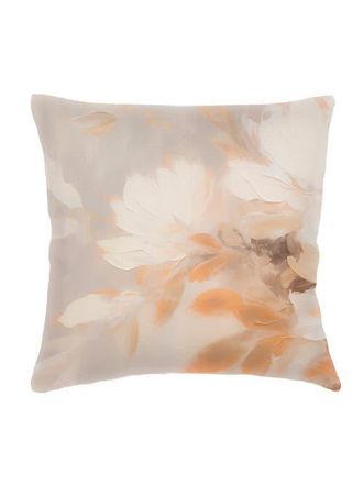 Anaya with Love Brushstroke Floral Beige Linen Euro Pillow 26x26 with Down Alternative Insert at Nordstrom