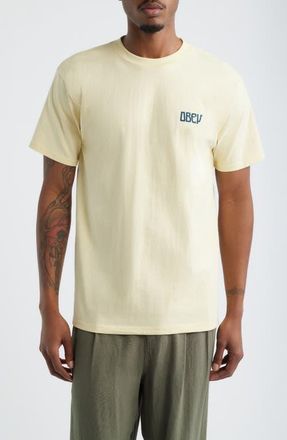 Obey Peace Now Butterflies Graphic T-Shirt in Pale Yellow at Nordstrom, Size Xx-Large