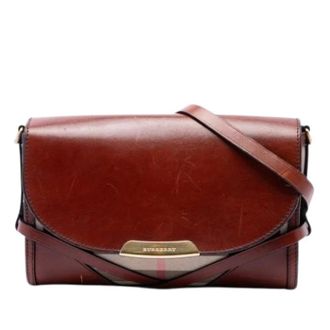 Burberry Pre-owned Canvas Crossbody Bag - Dames - Pre-owned - Bruin - Maat: ONE Size Leer